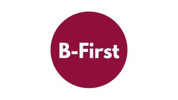 roter Kreis mit Aufschrift "B-First"